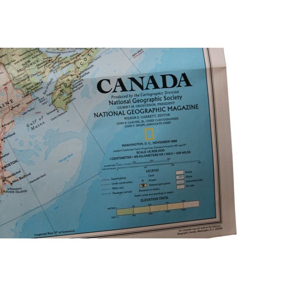 National Geographic Art Vintage Map Canada Canadas Vacationland